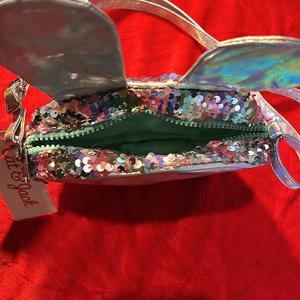 NWT Cat & Jack Girls’ Flip Sequin Bunny Crossbody Bag Purse - Picture 3 of 4
